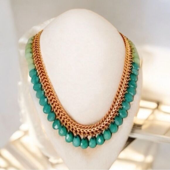 stella & dot ~ contessa jade statement necklace ~ vintage retired - Picture 2 of 11